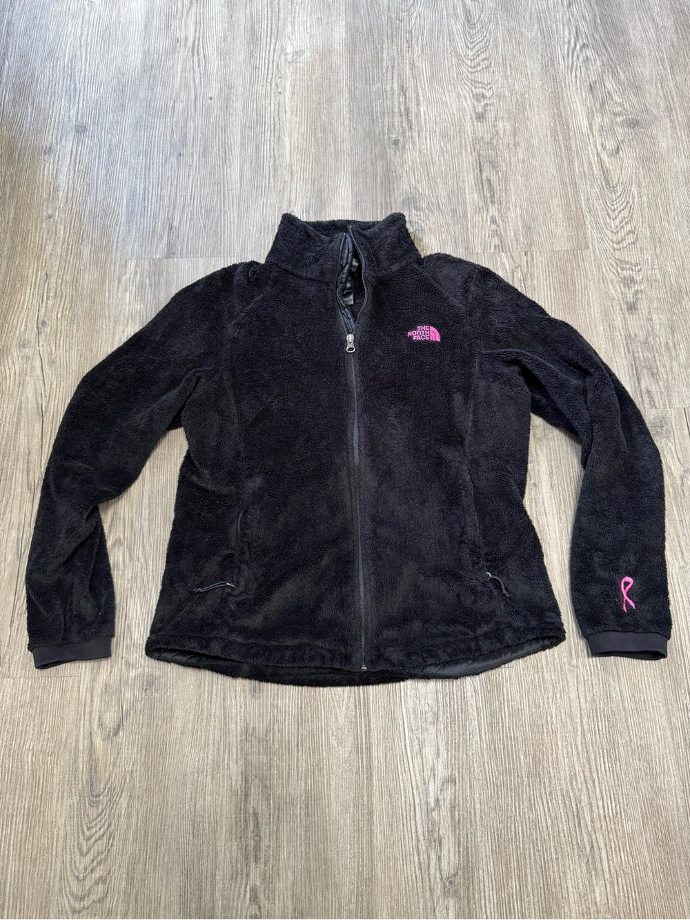 The North Face Osito Fleece Jacket Womens Black Breast Cancer Awareness Medium